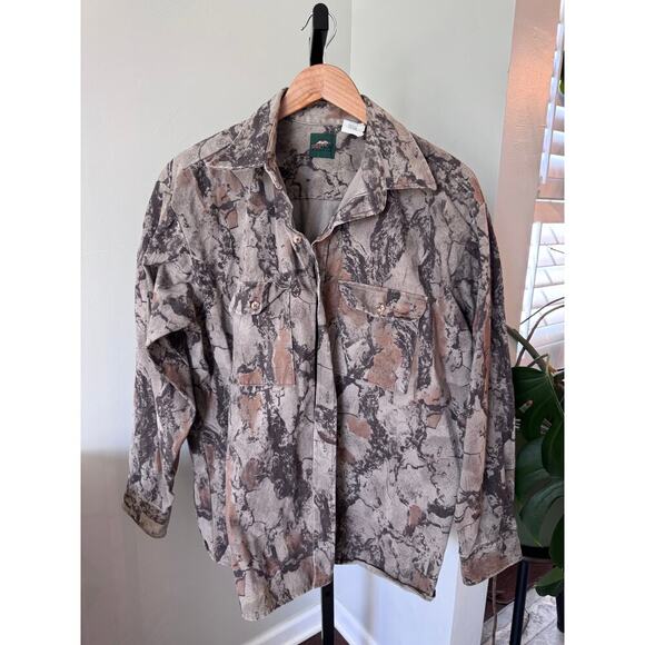 NatGear Vintage Camo Button Down Collared Shirt - Picture 1 of 4